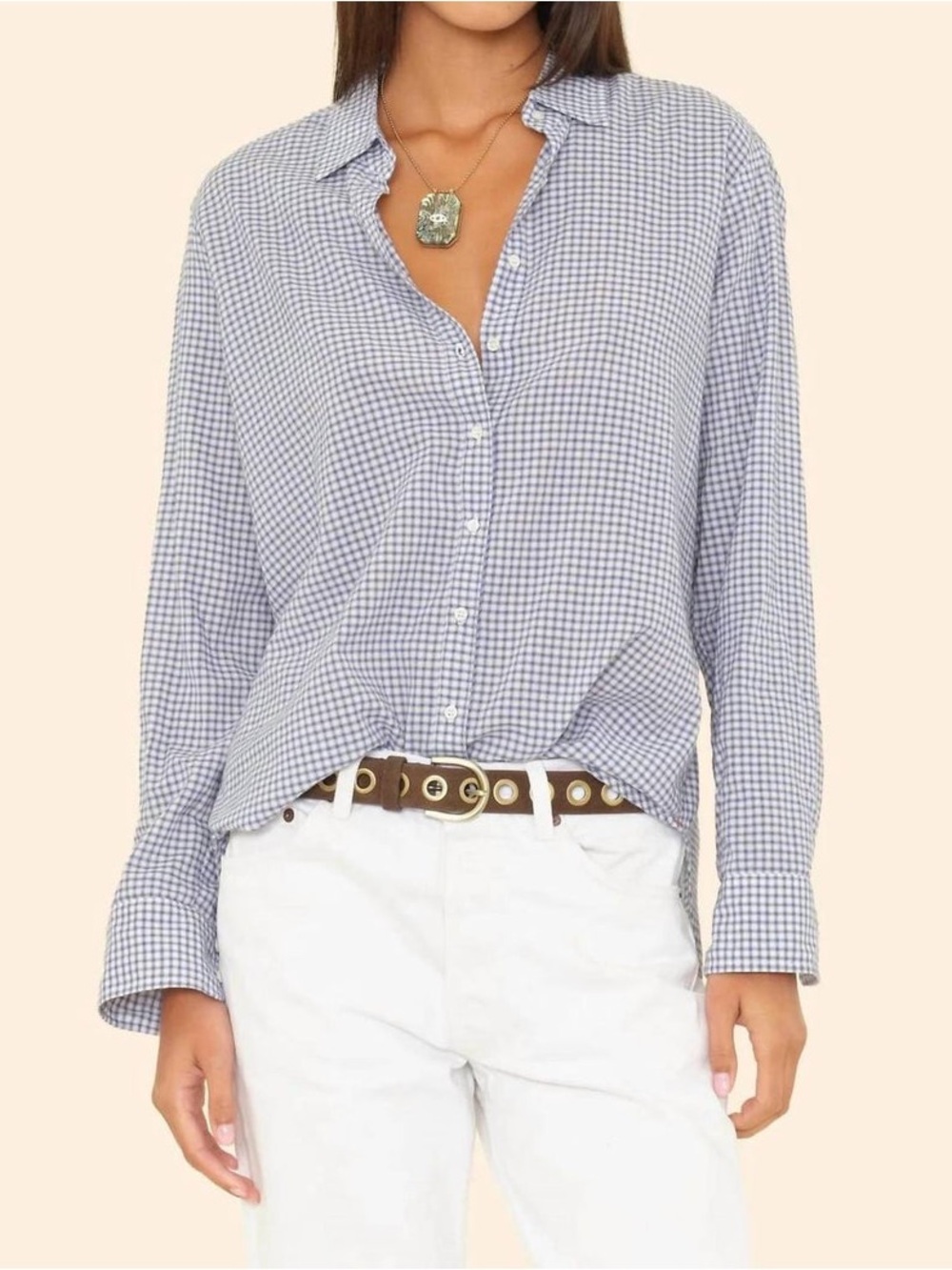 Xirena Beau Shirt in River Gingham Button Down Size Small
